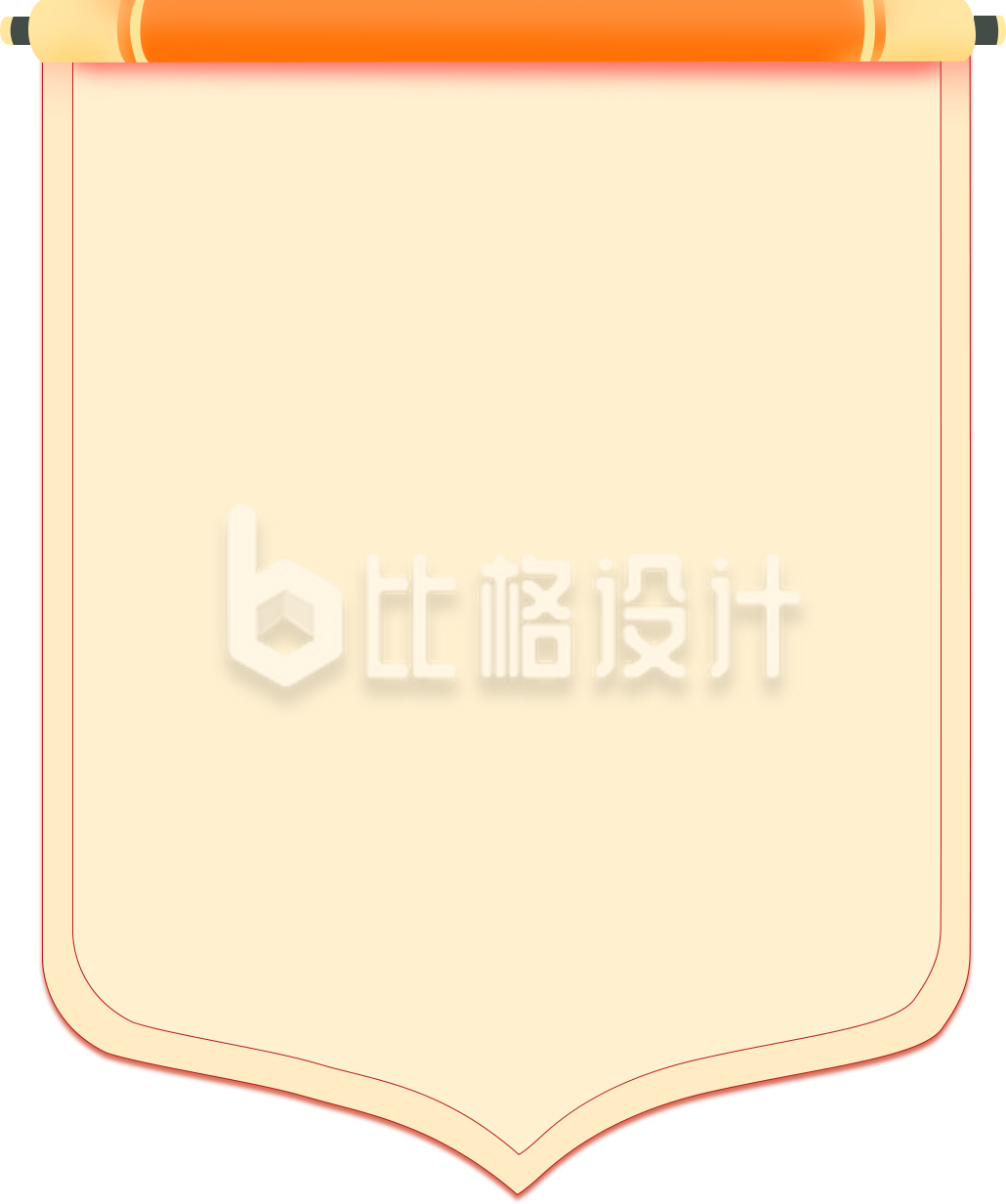 卷轴框手绘插画