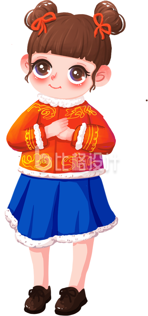 过年拜年小女孩