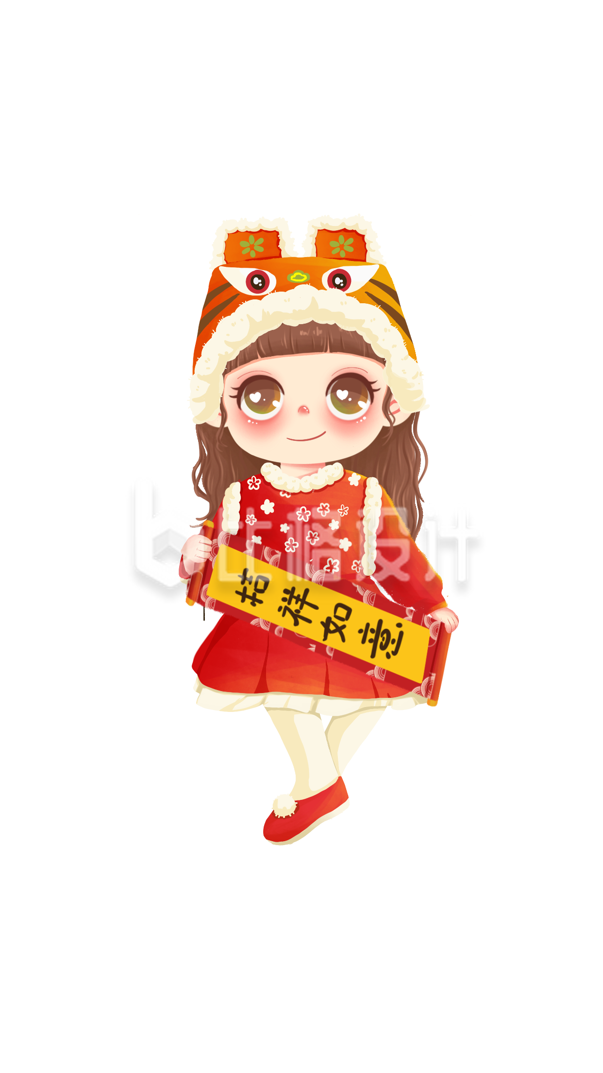 新年可爱春节祝福女孩