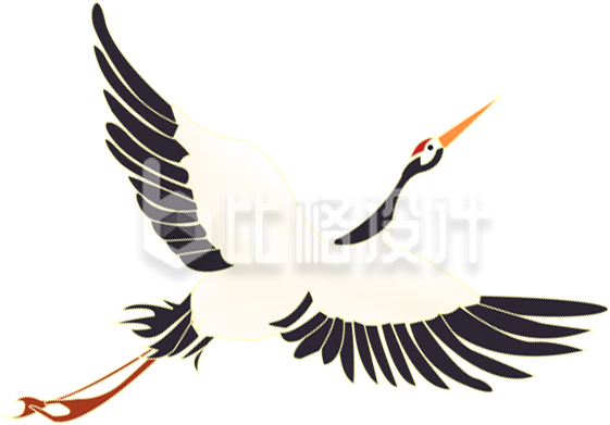 小鸟仙鹤手绘插画
