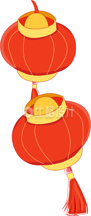 喜庆祝福灯笼插画