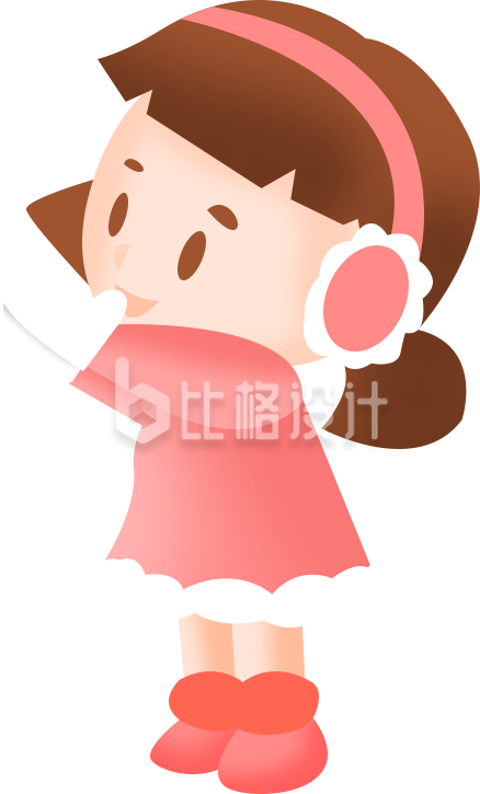 可爱的小女孩手绘插画趣味