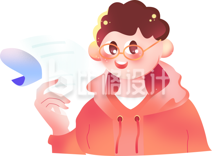 可爱的小女孩手绘插画