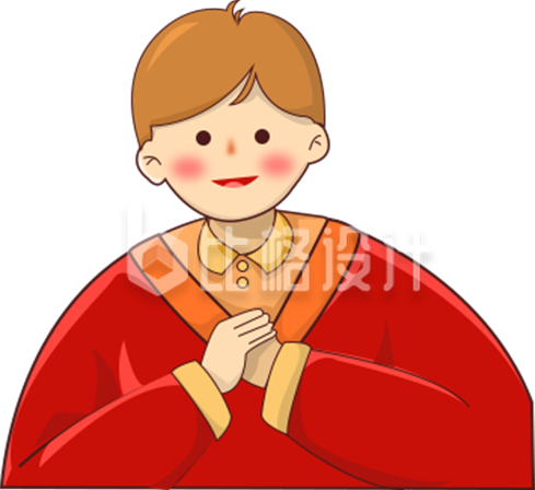 可爱小男孩手绘插画