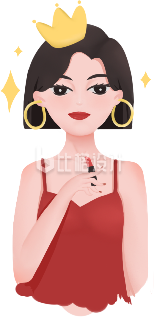 人物插画喜庆祝福美少女