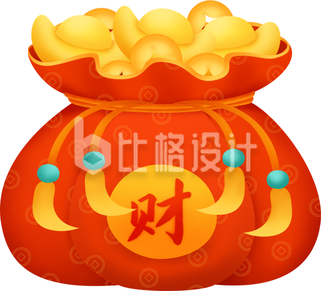 可爱红包虎年钱袋金元宝