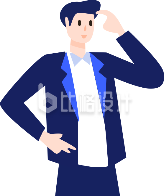 西装革履的男士手绘插画