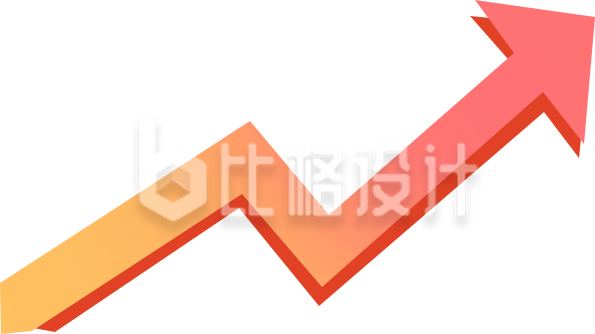 增长箭头手绘插画