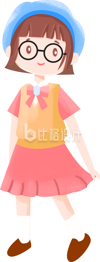 可爱小姑娘手绘插画
