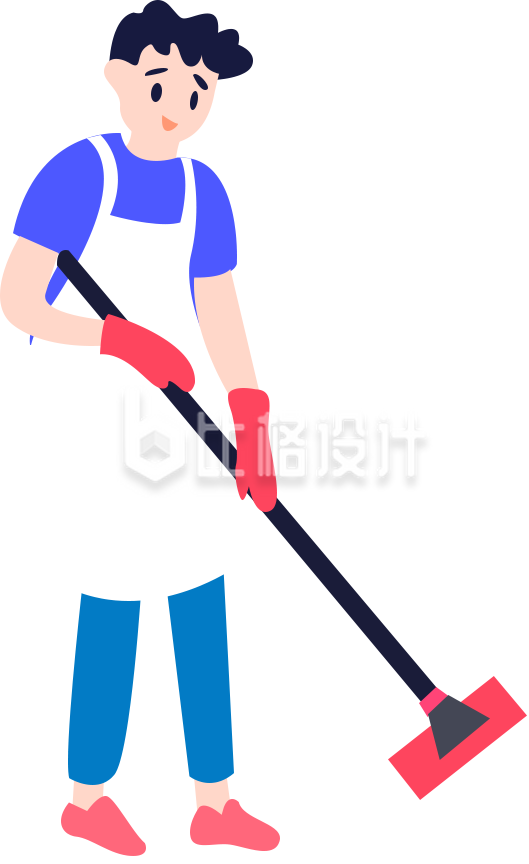 打扫卫生家政手绘插画