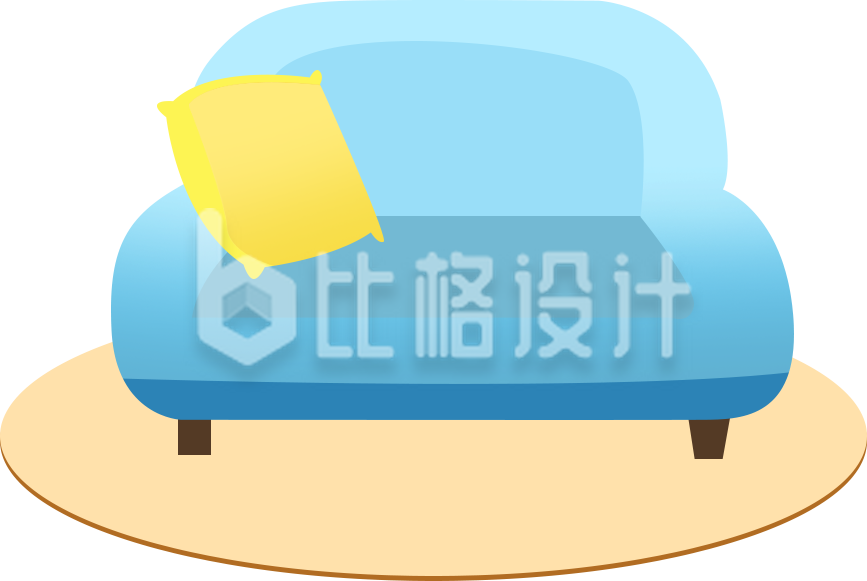 沙发家具手绘插画