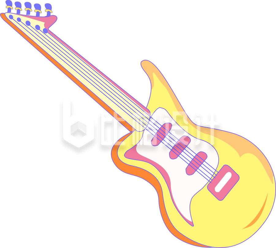 音乐吉他手绘趣味插画