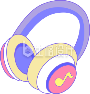 音乐耳机手绘趣味插画
