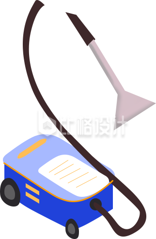 打扫卫生吸尘器手绘插画