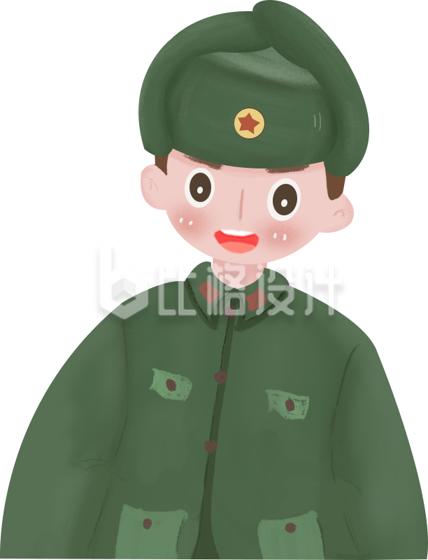 雷锋手绘插画趣味可爱
