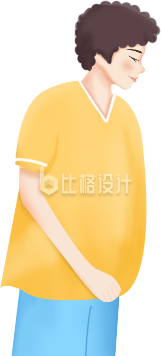 小男孩手绘插画