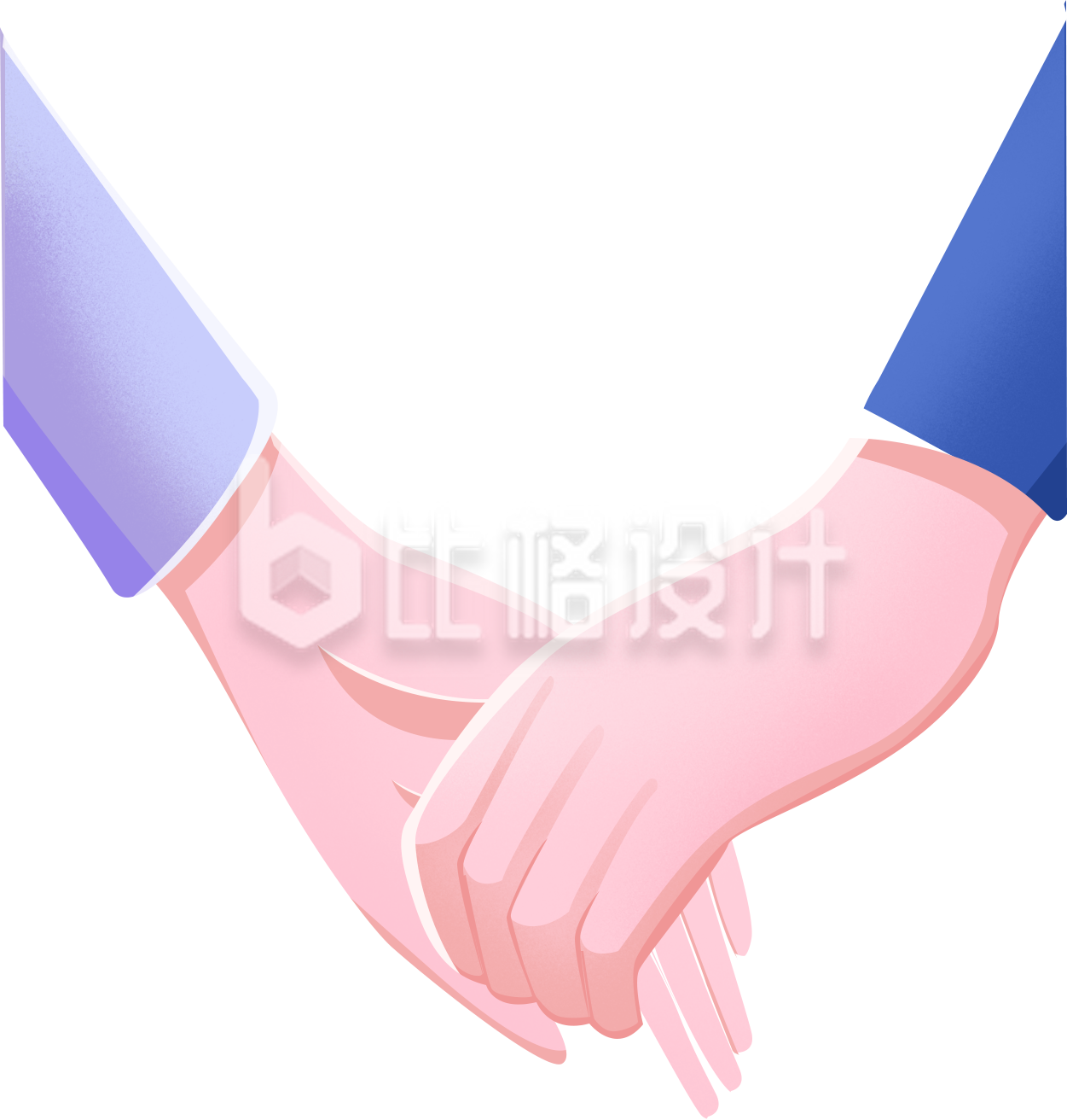 手拉手手绘插画趣味