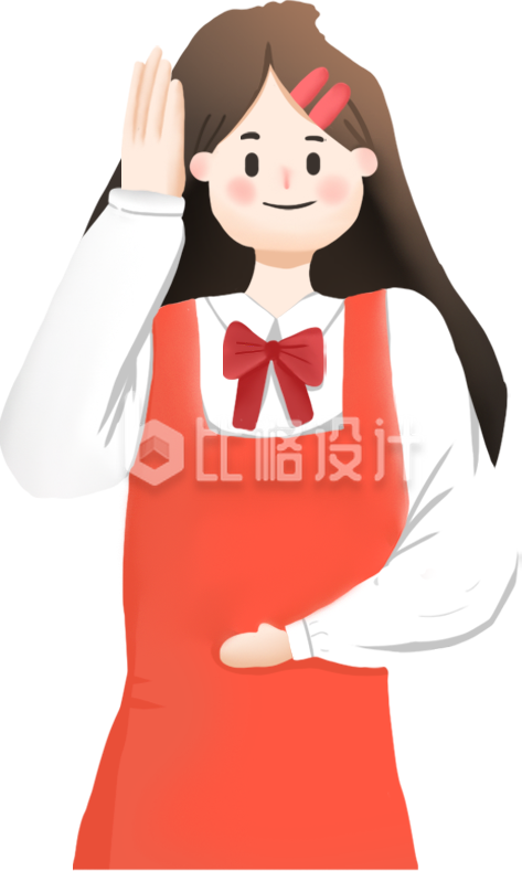 小女孩手绘插画