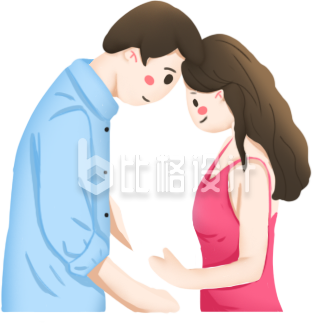 情侣手绘爱情插画
