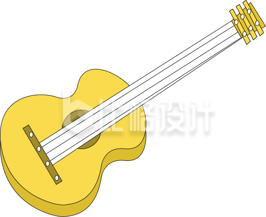 音乐吉他手绘插画