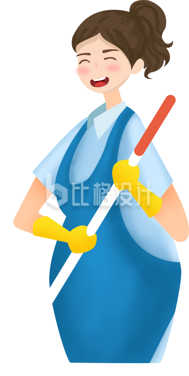 家政打扫卫生手绘插画