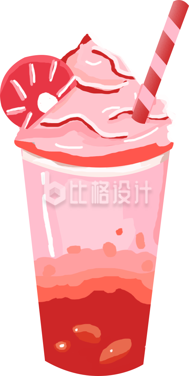 饮料冰淇淋手绘插画趣味