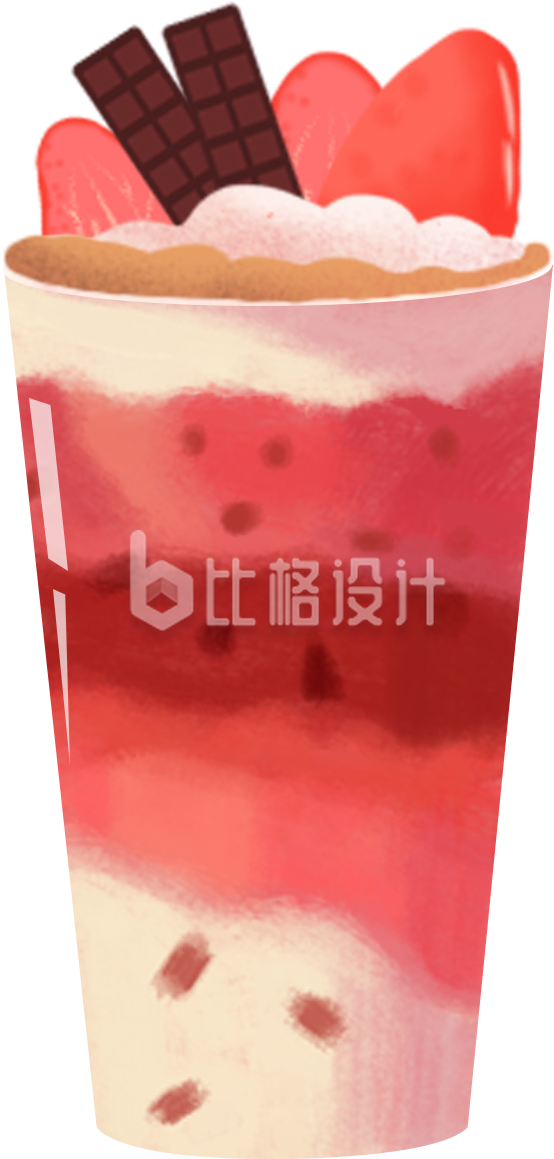 奶茶手绘趣味插画可爱