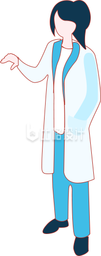 医生小女孩手绘趣味插画