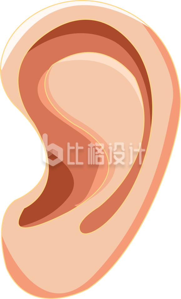 耳朵手绘插画趣味