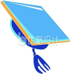 帽子手绘趣味插画