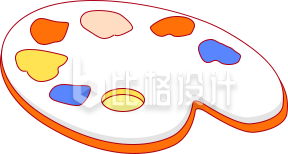 美术调色盘手绘插画趣味