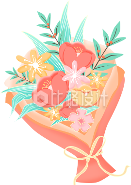 鲜花手绘插画趣味