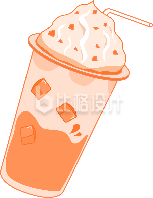 奶昔奶茶美食手绘