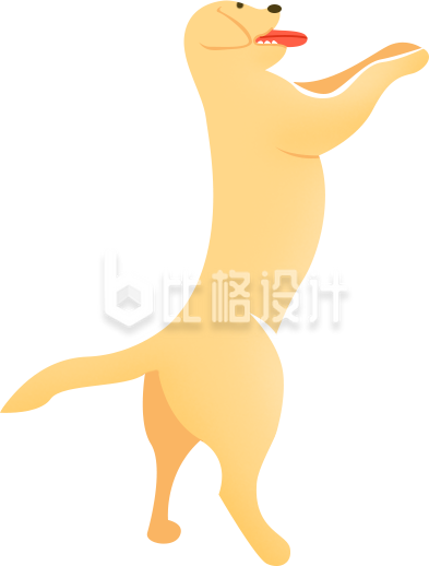 可爱小狗手绘插画趣味