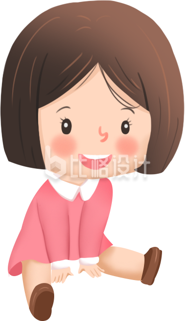 可爱小女孩手绘插画趣味