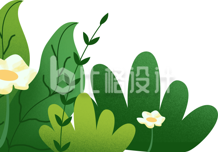 草丛小花手绘趣味
