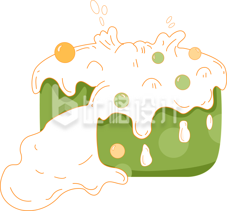 蛋糕手绘插画趣味