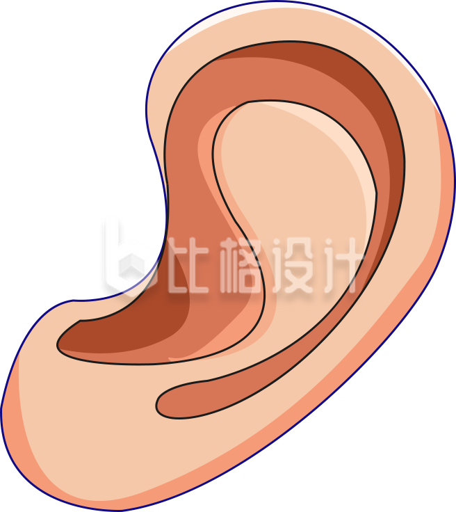 耳朵趣味手绘插画
