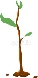 小树苗手绘插画趣味