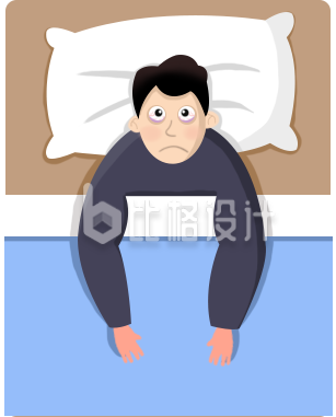 睡眠的小男孩手绘趣味