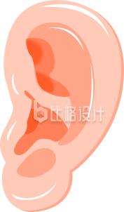 耳朵手绘插画趣味