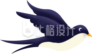 小鸟动物手绘插画趣味
