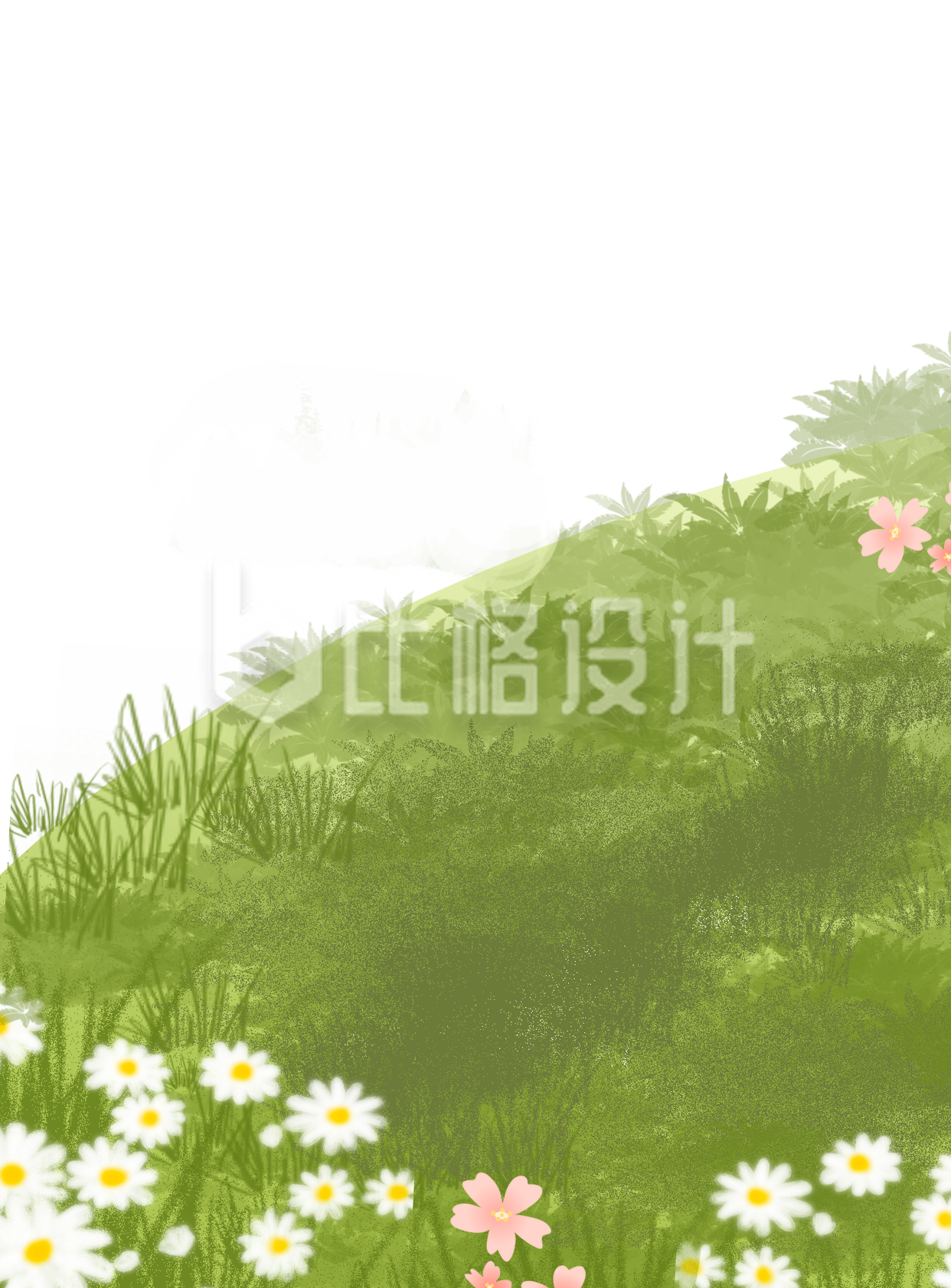 草坪手绘插画植物小花