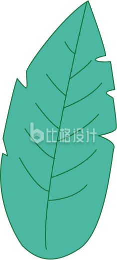 一片叶子手绘插画趣味