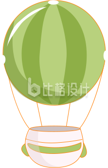 热气球手绘插画趣味