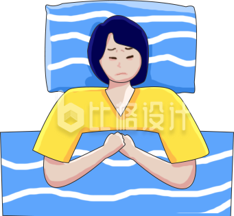 睡觉的女孩子手绘趣味