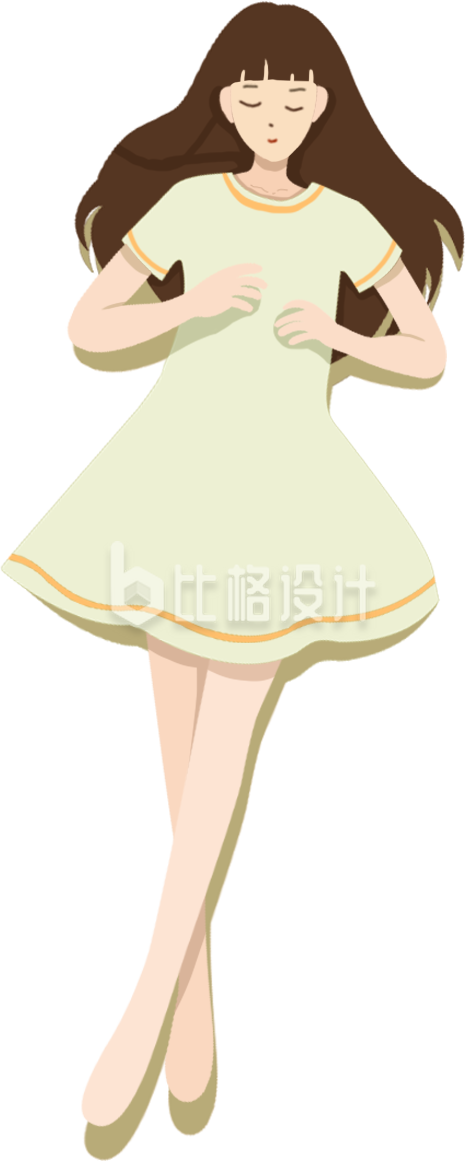 漂亮小女孩人物手绘