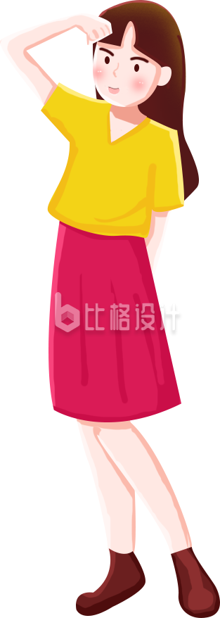 可爱小姑娘手绘插画