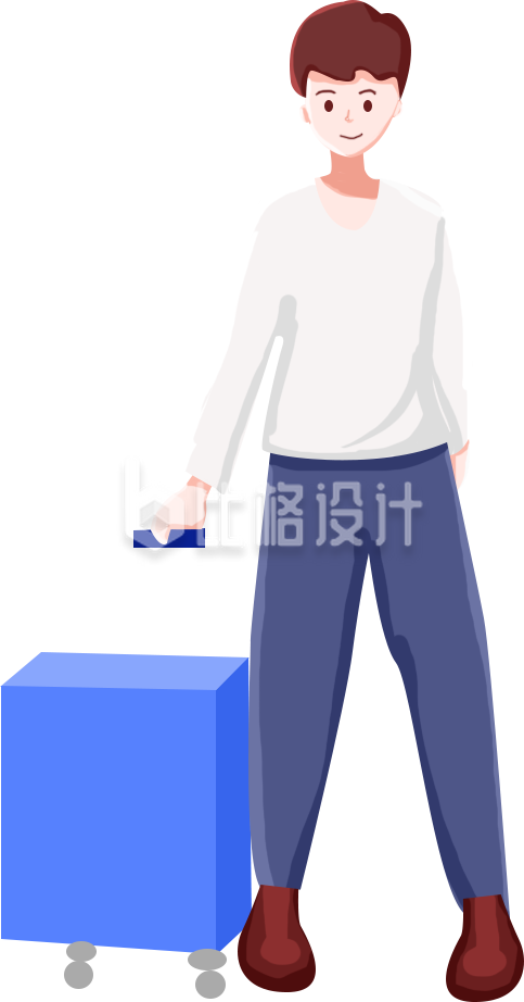 小男孩手绘插画
