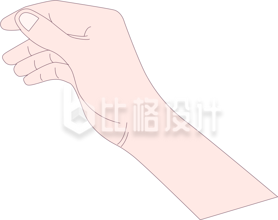 一只手手绘插画植物